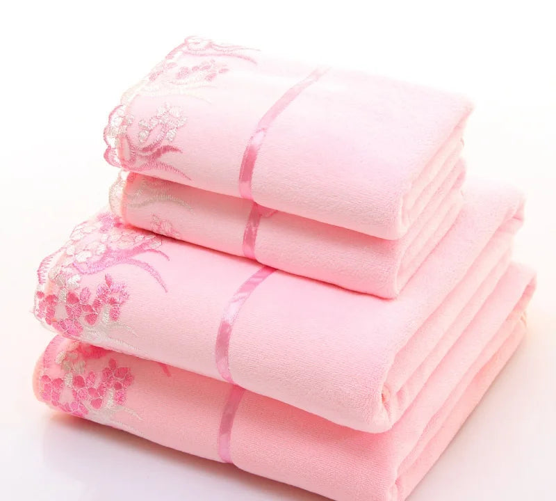 Ensemble de serviettes 2 pièces rose