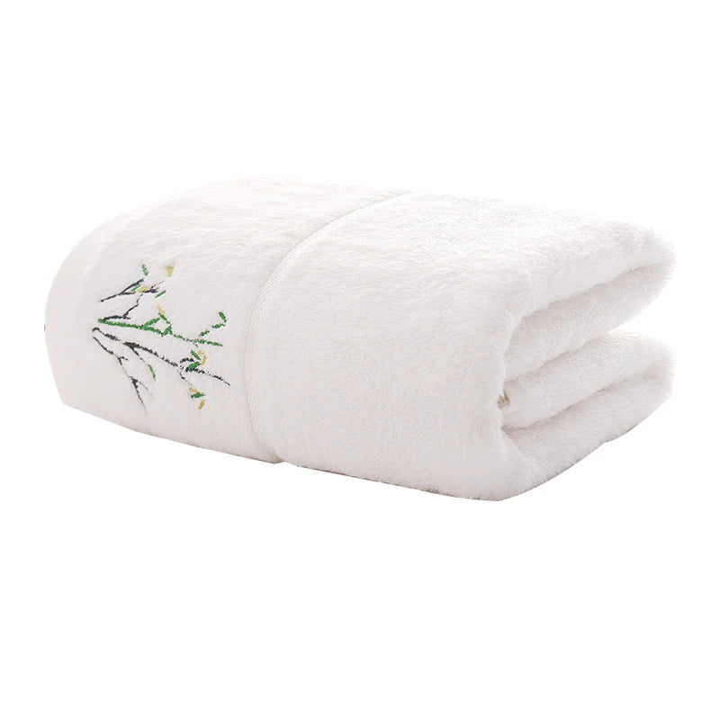 Ensemble de serviettes brodées blanc B