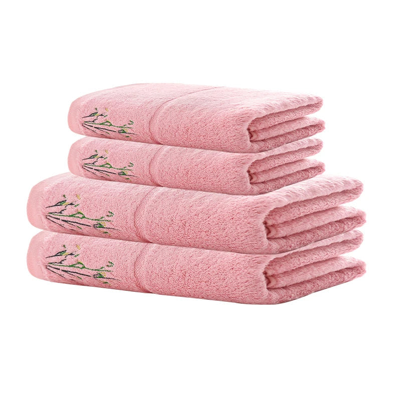 Ensemble de serviettes brodées Rose D
