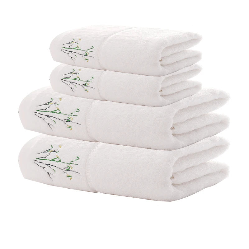 Ensemble de serviettes brodées Blanche D