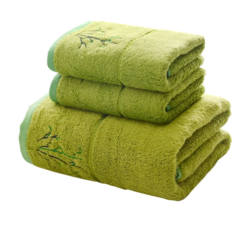 Ensemble de serviettes brodées Verte C