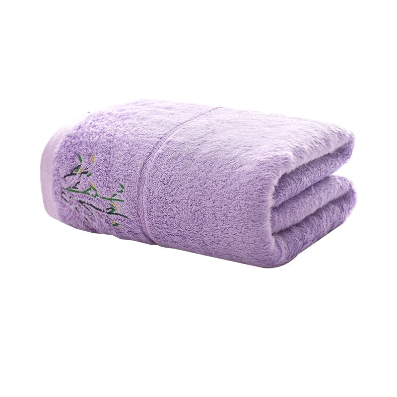 Ensemble de serviettes brodées violet B