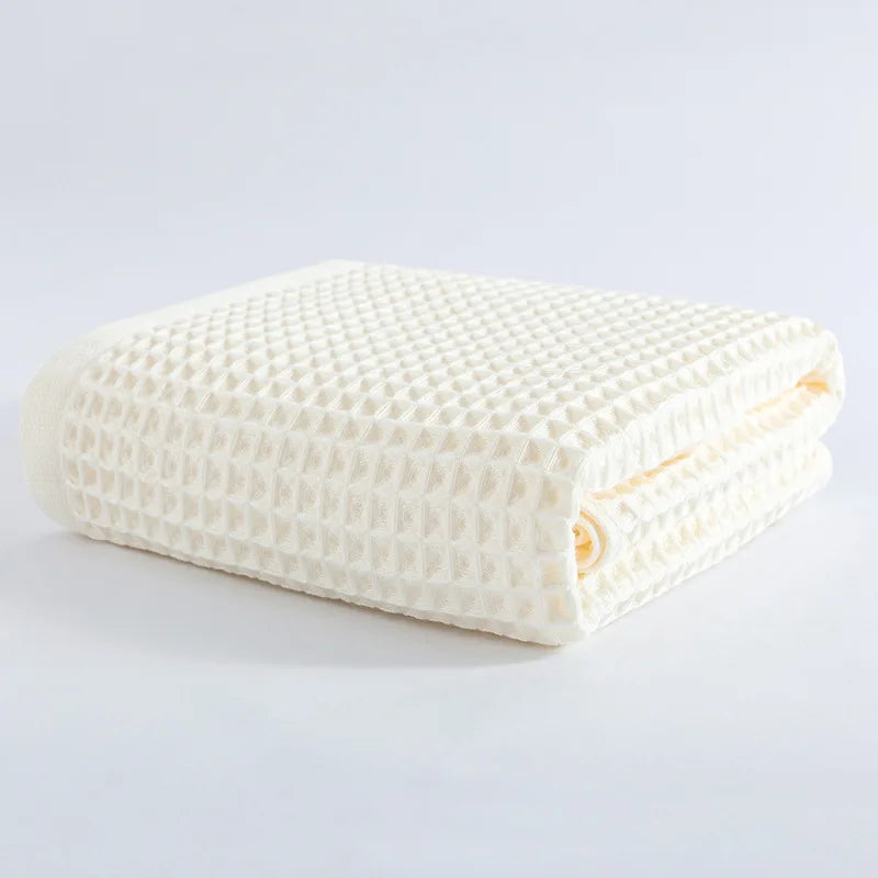 Ensemble de serviettes de bain gaufré beige