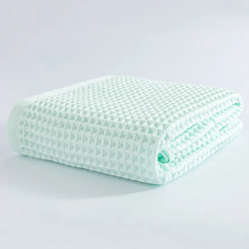 Ensemble de serviettes de bain gaufré vert clair