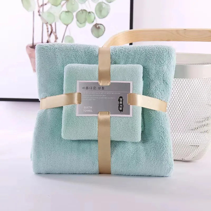 Ensemble de serviettes de bain velours verte
