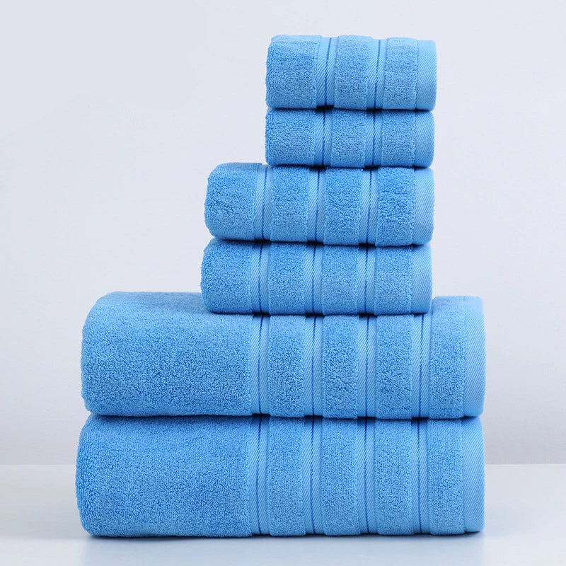 Ensemble de serviettes en coton bleu