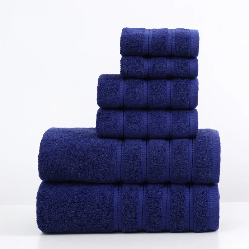 Ensemble de serviettes en coton bleu foncé