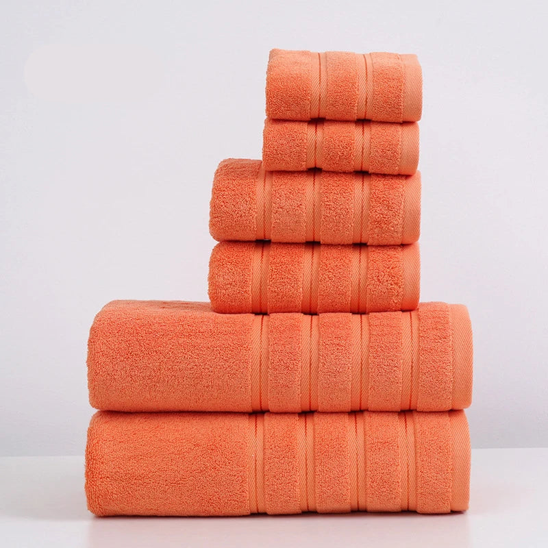 Ensemble de serviettes en coton orange