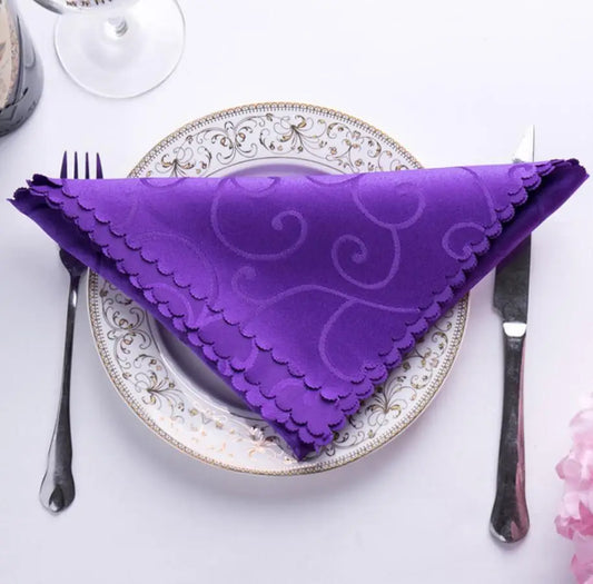 Ensemble de Serviettes de Mariage Damassées gloire violette