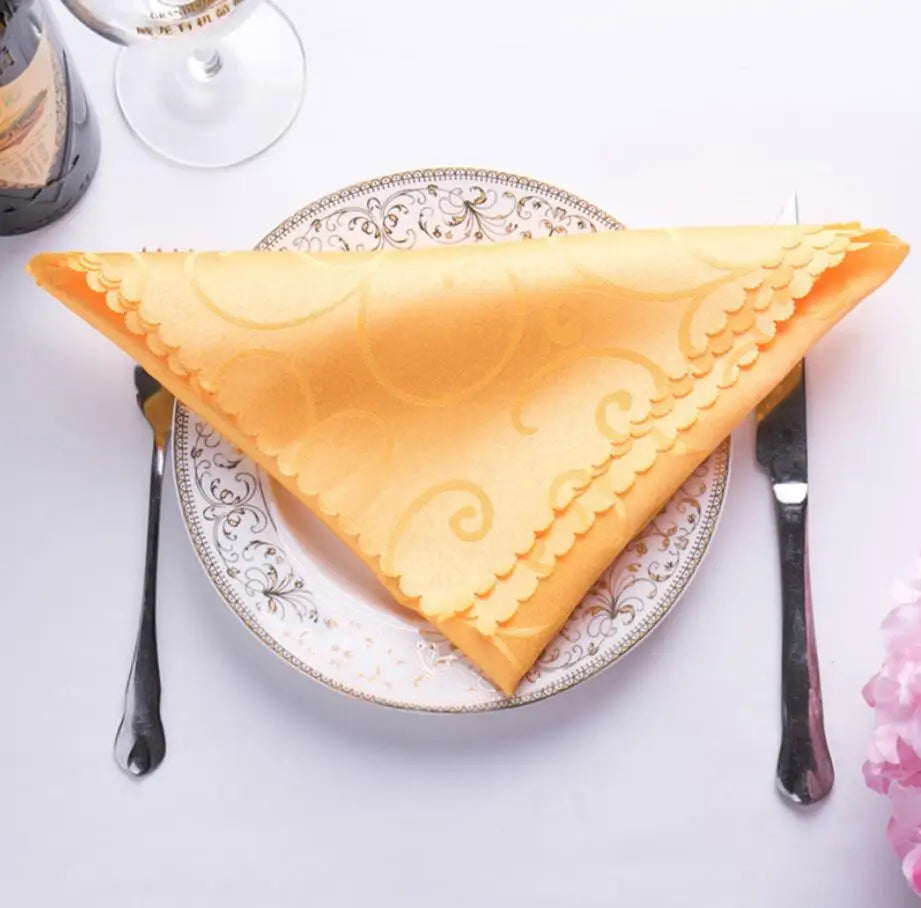 Ensemble de Serviettes de Mariage Damassées gloire d'or