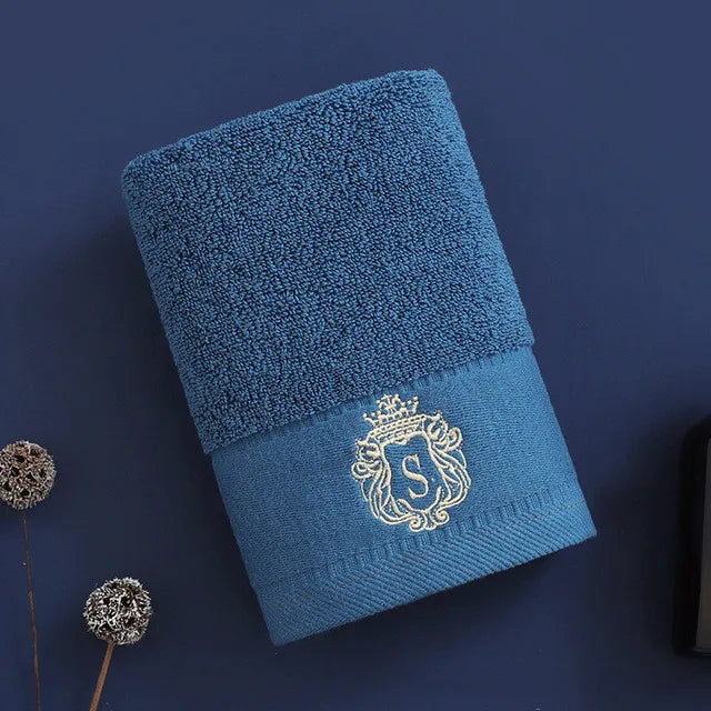 Ensembles de Serviettes brodées bleu