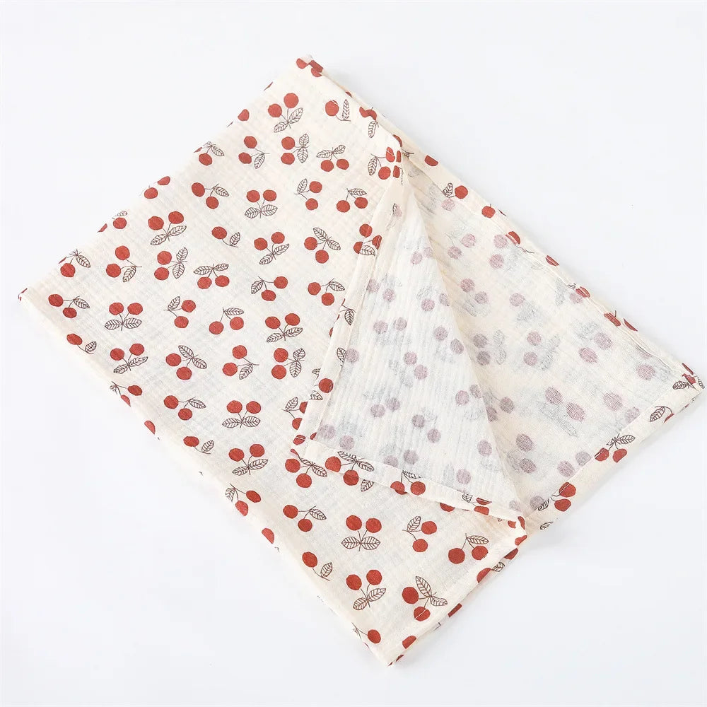 Serviette d'emmaillotage pour bebe cerise