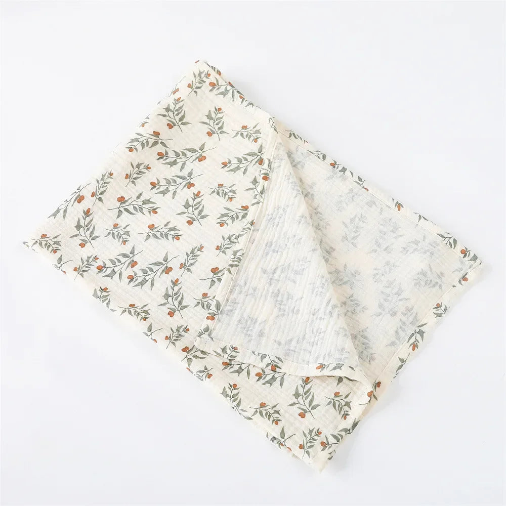 Serviette d'emmaillotage pour bébé feuille verte