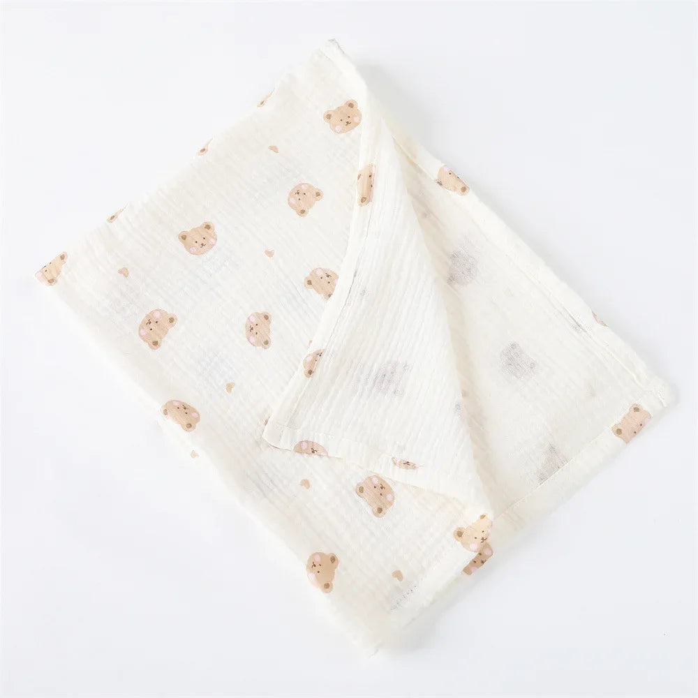 Serviette d'emmaillotage pour bébé tête d'ours
