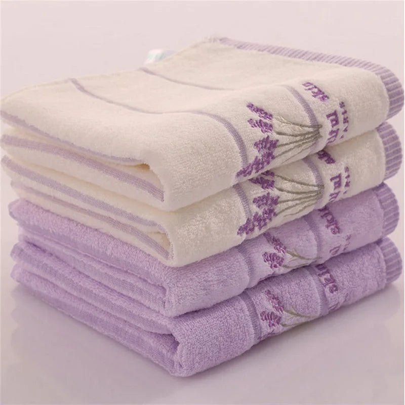 Serviette de Bain Brodé rose et violet