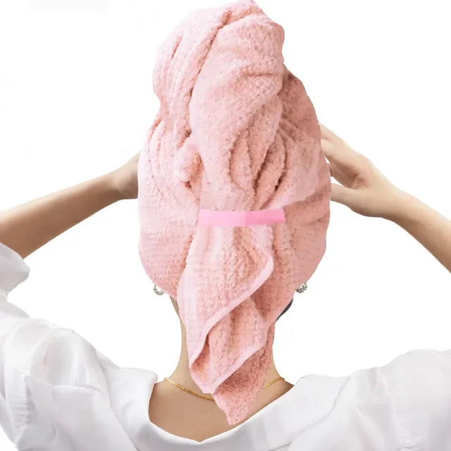 Serviette de bain cheveux rose