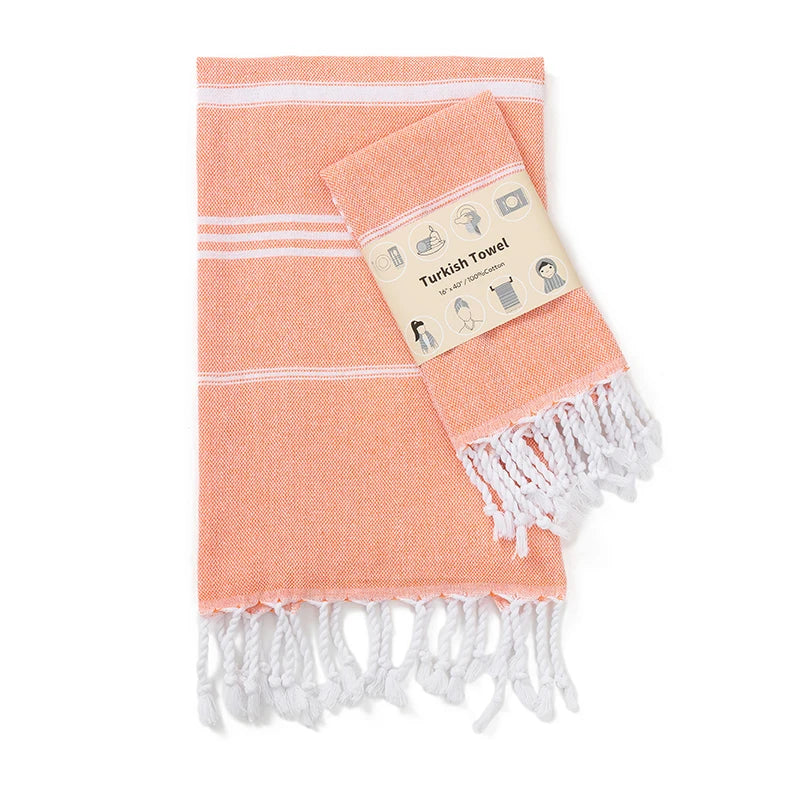 Serviette de bain en coton turc orange