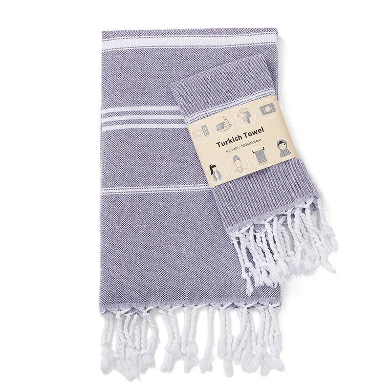 Serviette de bain en coton turc violet
