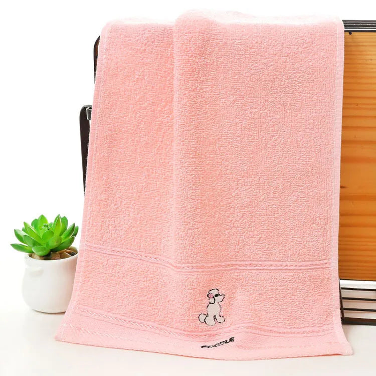 Serviette de bain pour bébé/enfants rose chien