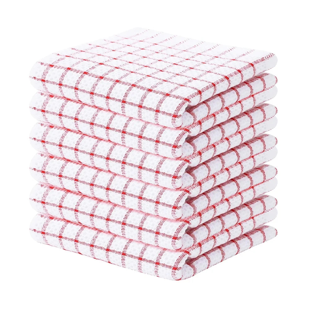 Serviette de cuisine à carreaux 6pcs 1