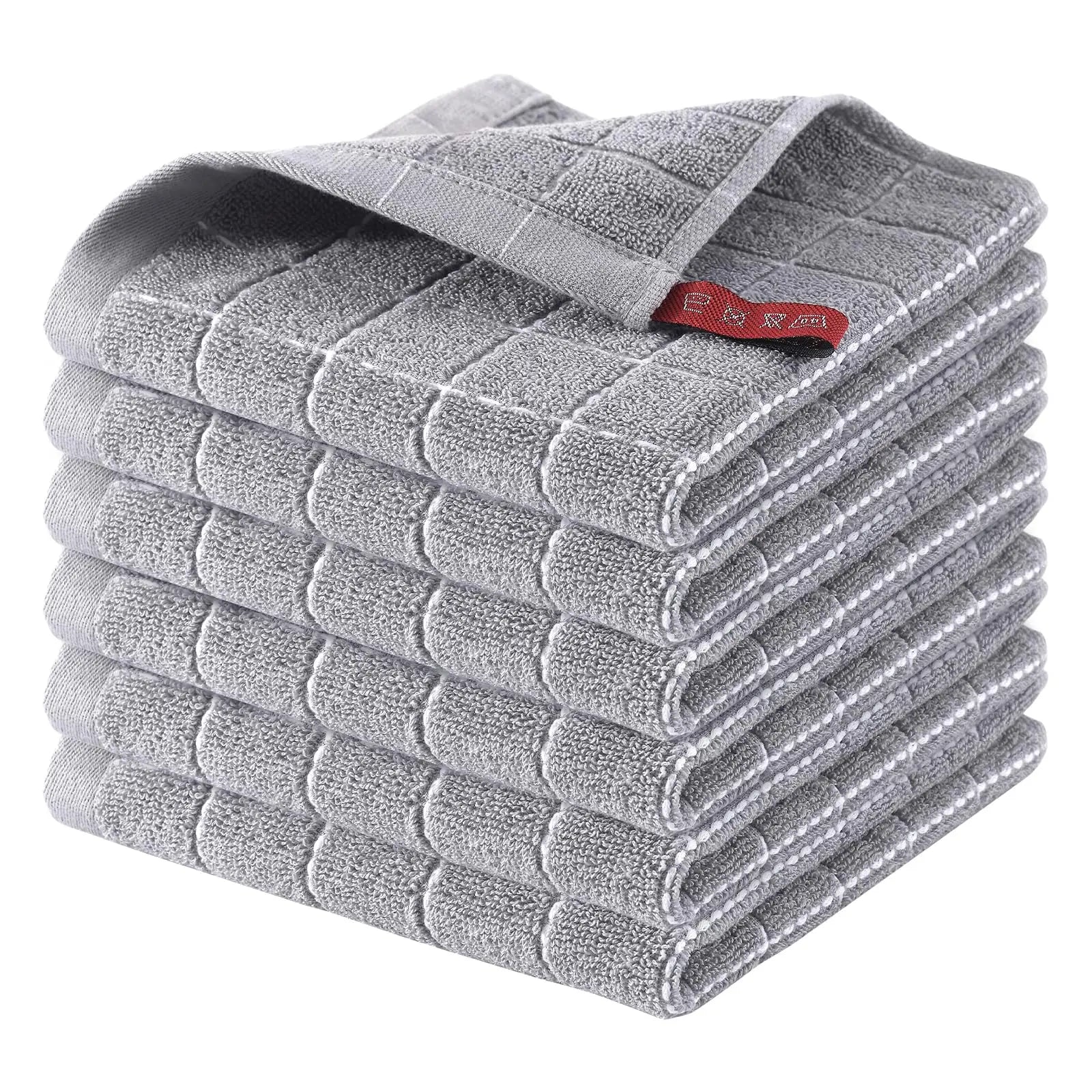 Serviette de cuisine coton gris clair