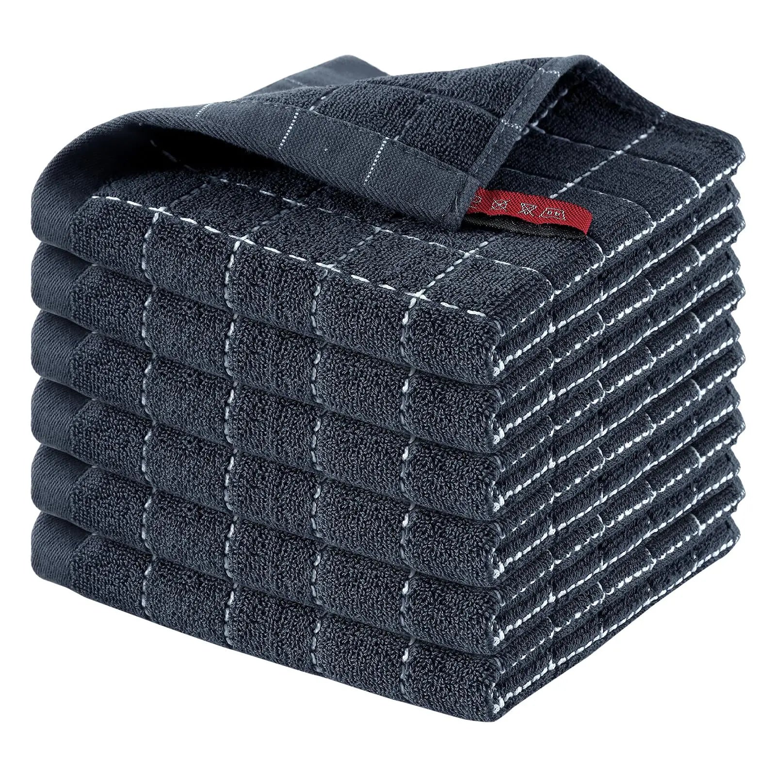 Serviette de cuisine coton gris foncé