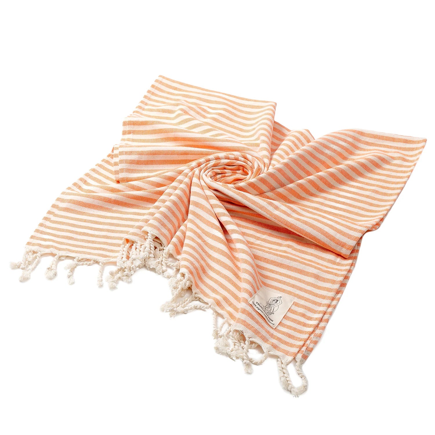 Serviette de plage de luxe rayé orange