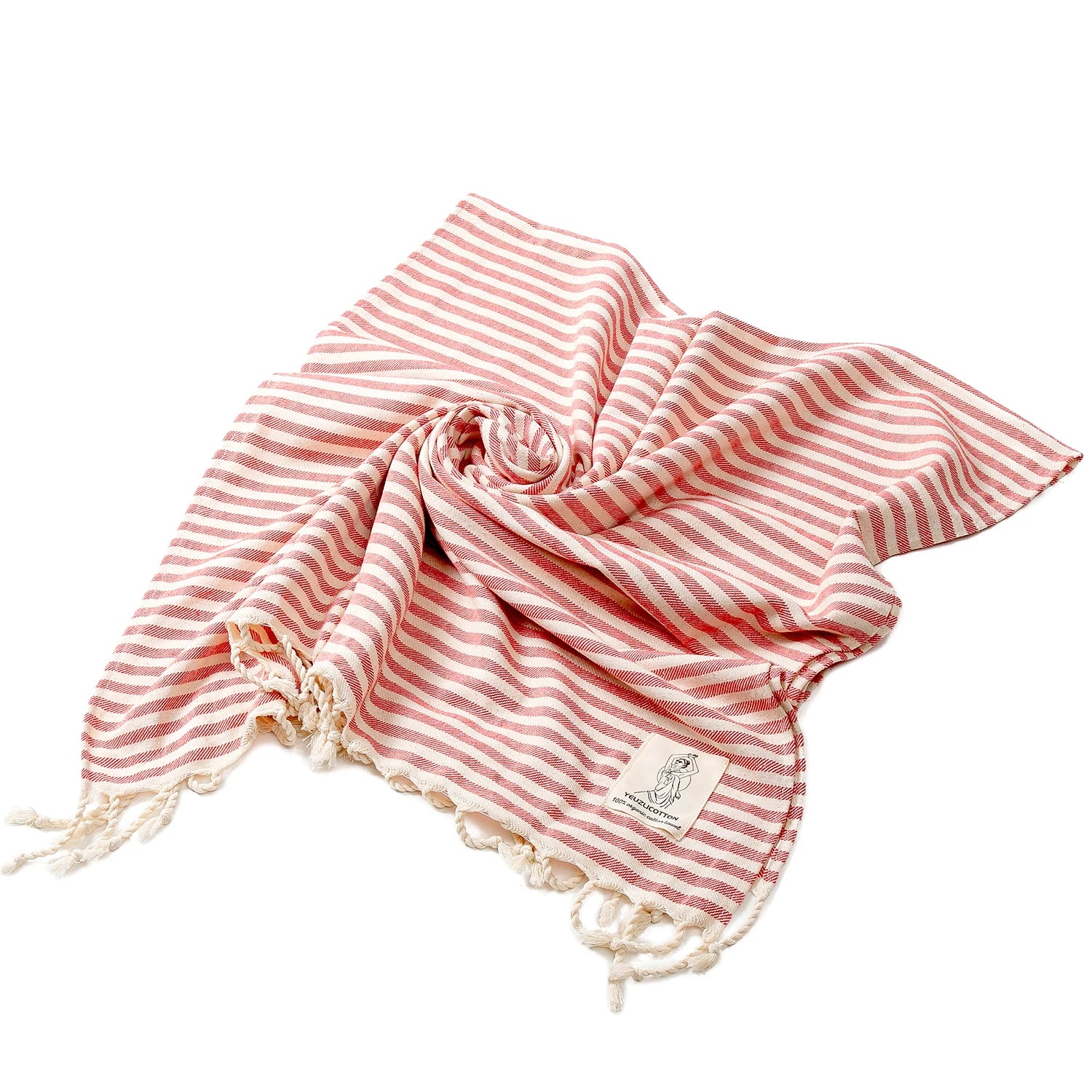 Serviette de plage de luxe rayé rouge