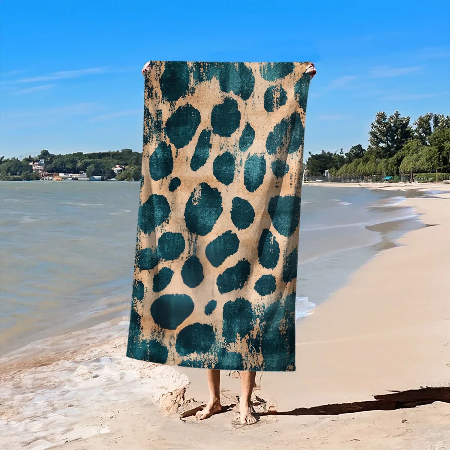 Serviette de plage tacheté