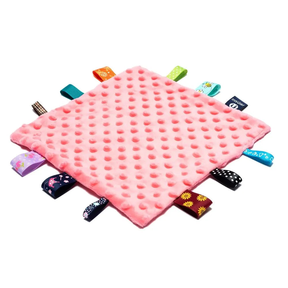 Serviette doudou pour bébé rose