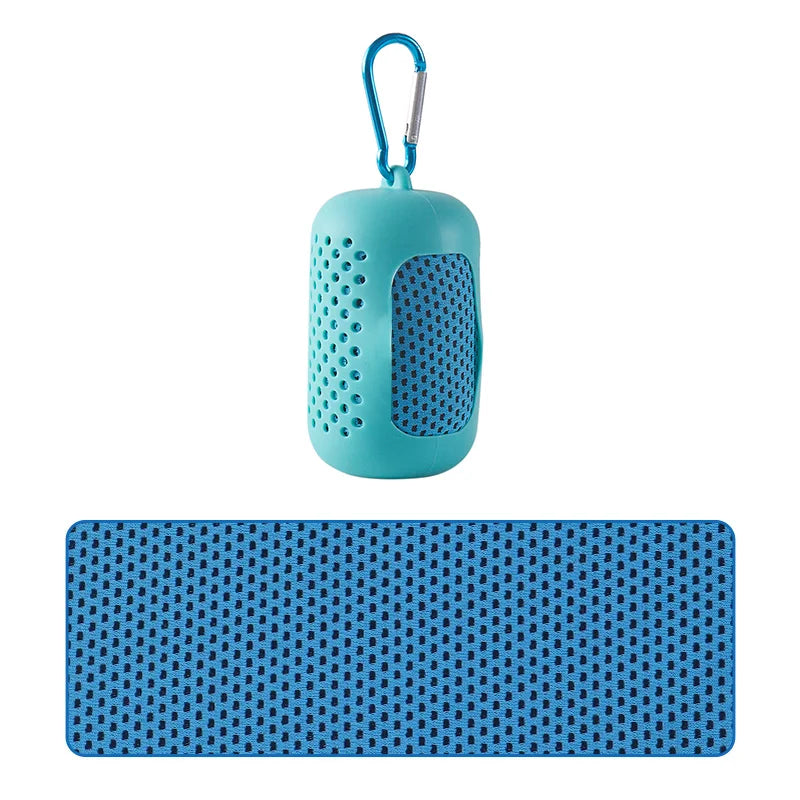 Serviette froide circulaire bleu