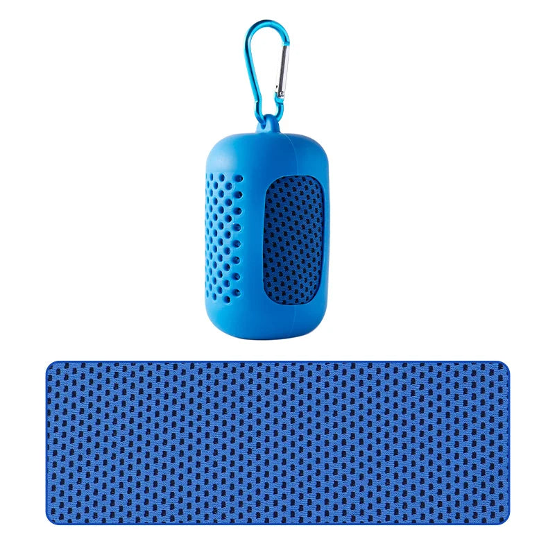 Serviette froide circulaire bleu foncé