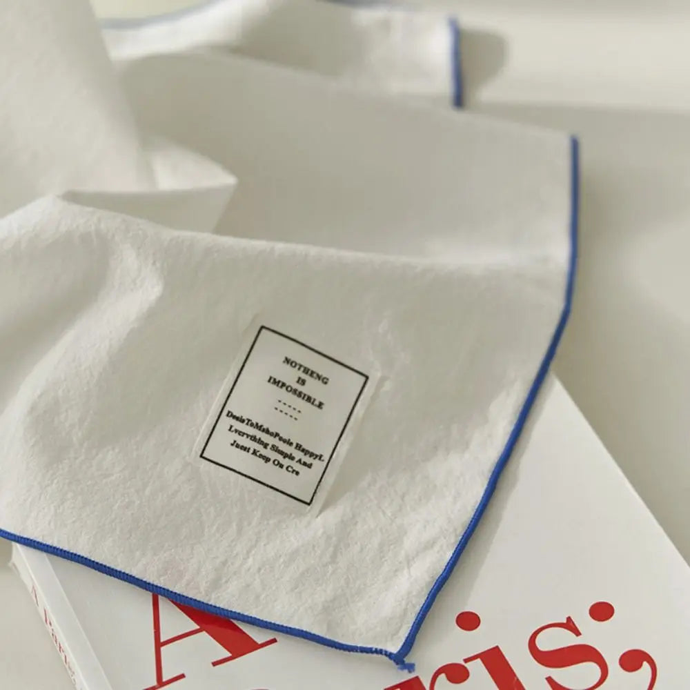 Serviette de Table en Pur Coton Rétro Brodé Bleu2