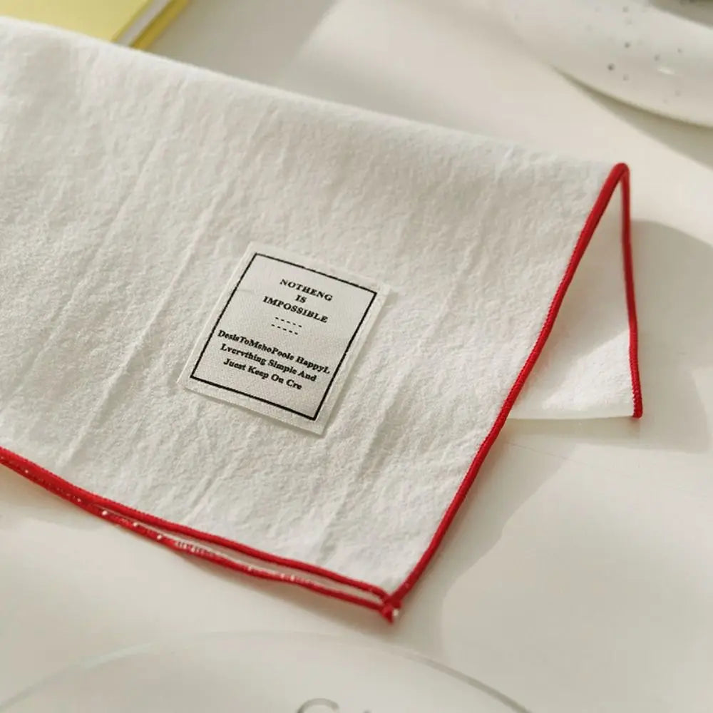 Serviette de Table en Pur Coton Rétro Brodé rouge1