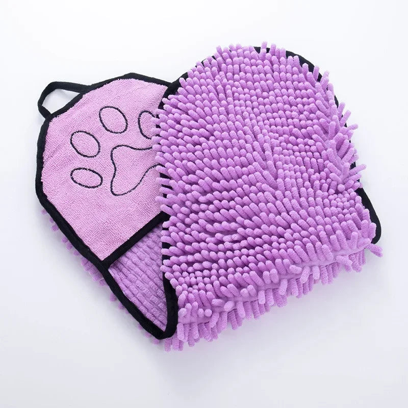 Serviette de bain animaux violet