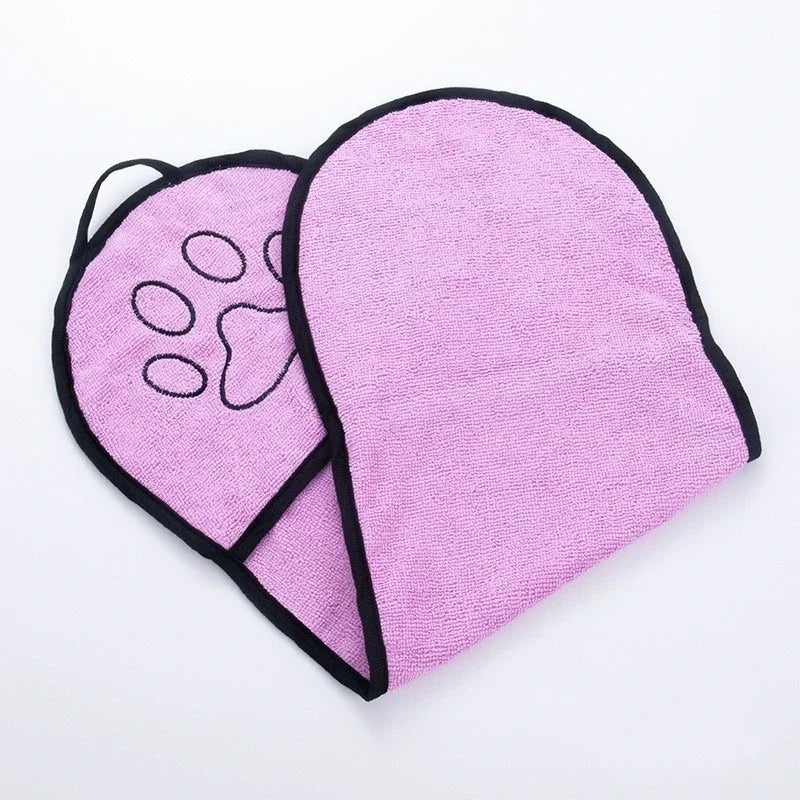 Serviette de bain animaux violet fin