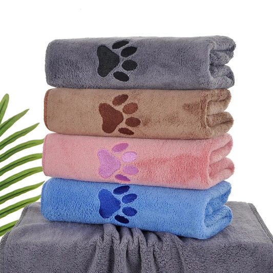 Serviette de bain brodée pour animaux