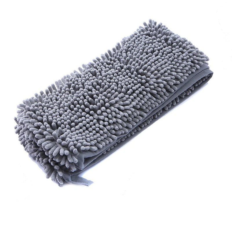 Serviette de bain en chenille grise