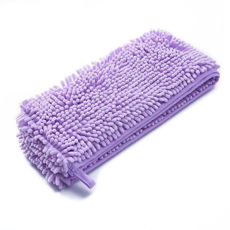 Serviette de bain en chenille violet