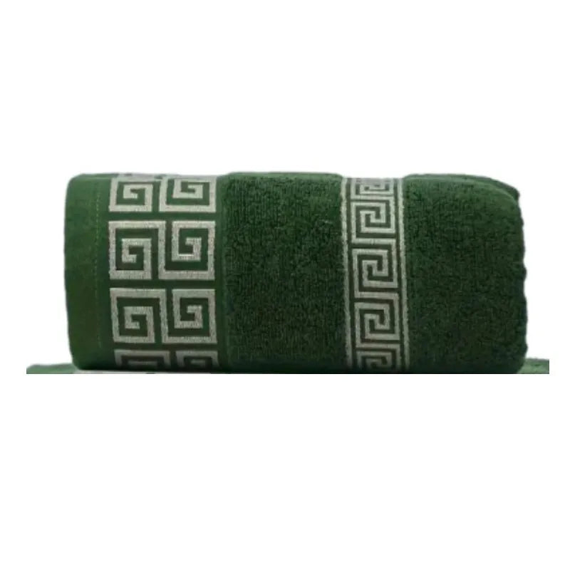 Serviettes de bain d'hôtel brodées verte