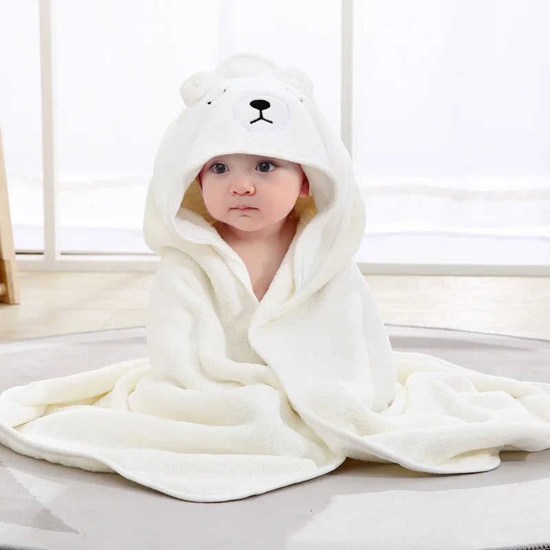 Serviettes de bain pour bébé poncho blanc