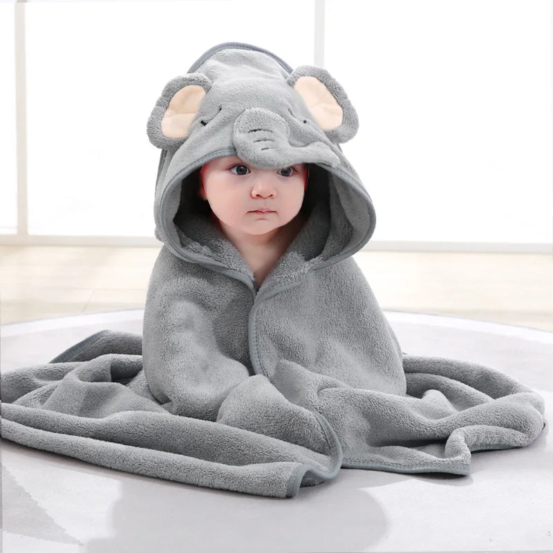 Serviettes de bain pour bébé poncho gris