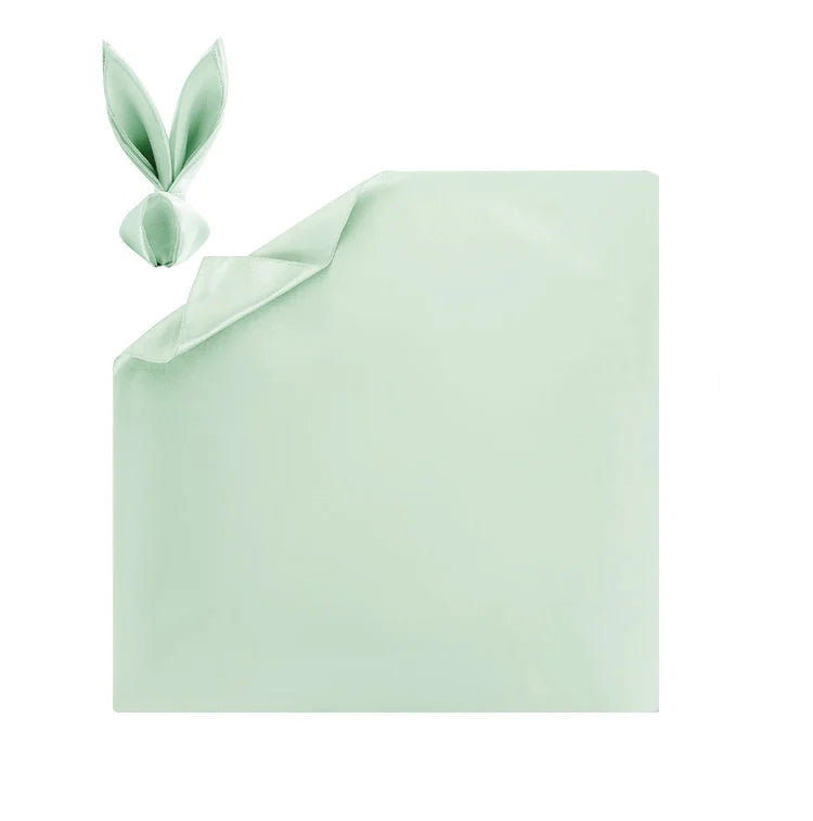 Serviettes en Satin vert clair