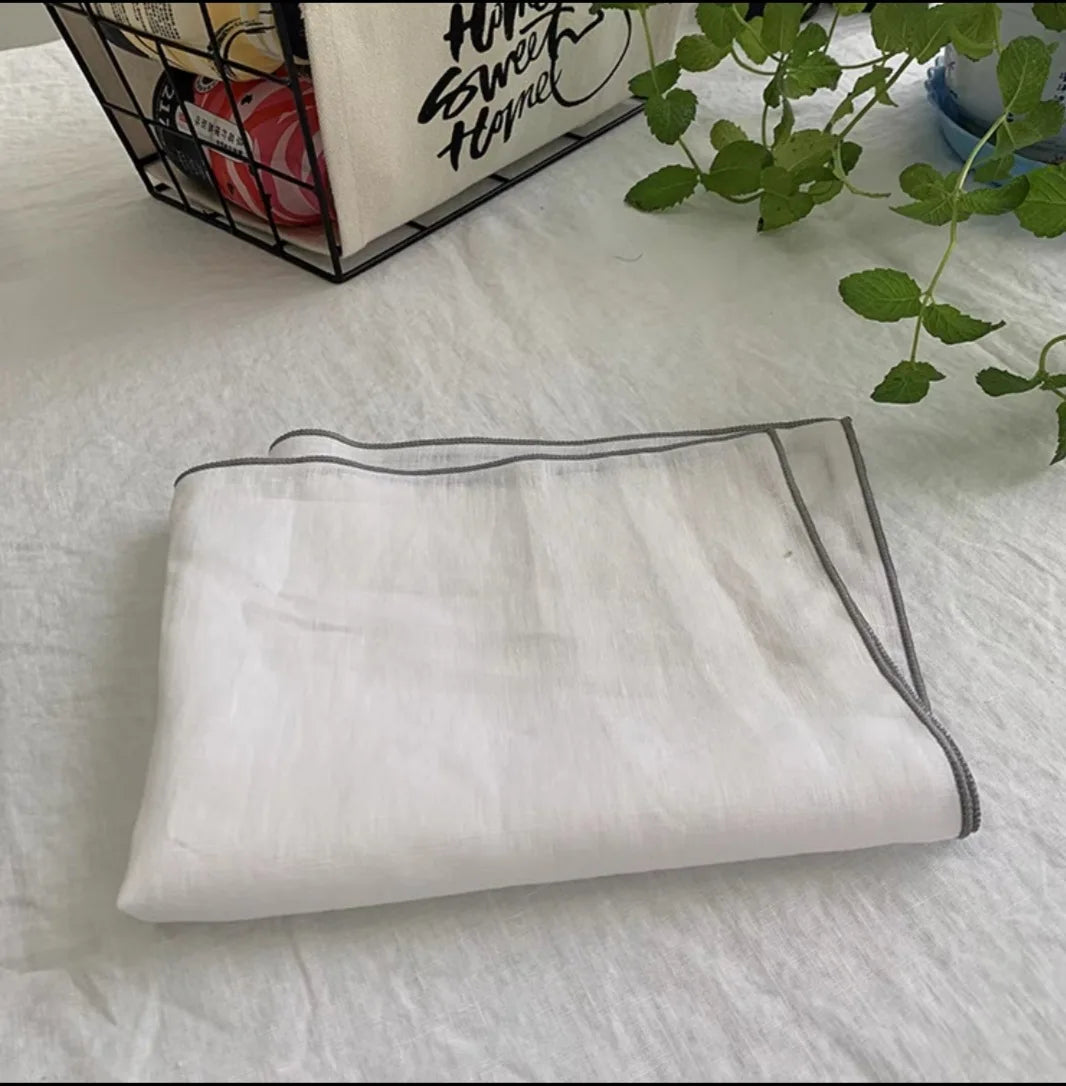 Serviettes de Table en Lin Naturel Blanc