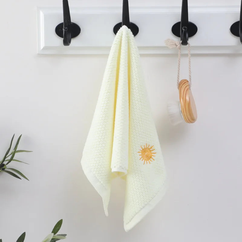 Serviettes en Coton à Motifs de Dessin Animé jaune soleil