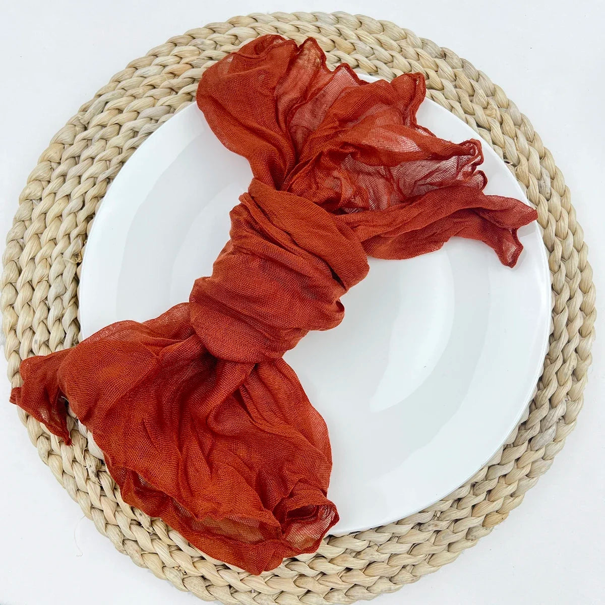 Serviettes en Gaze Rouille Sauge