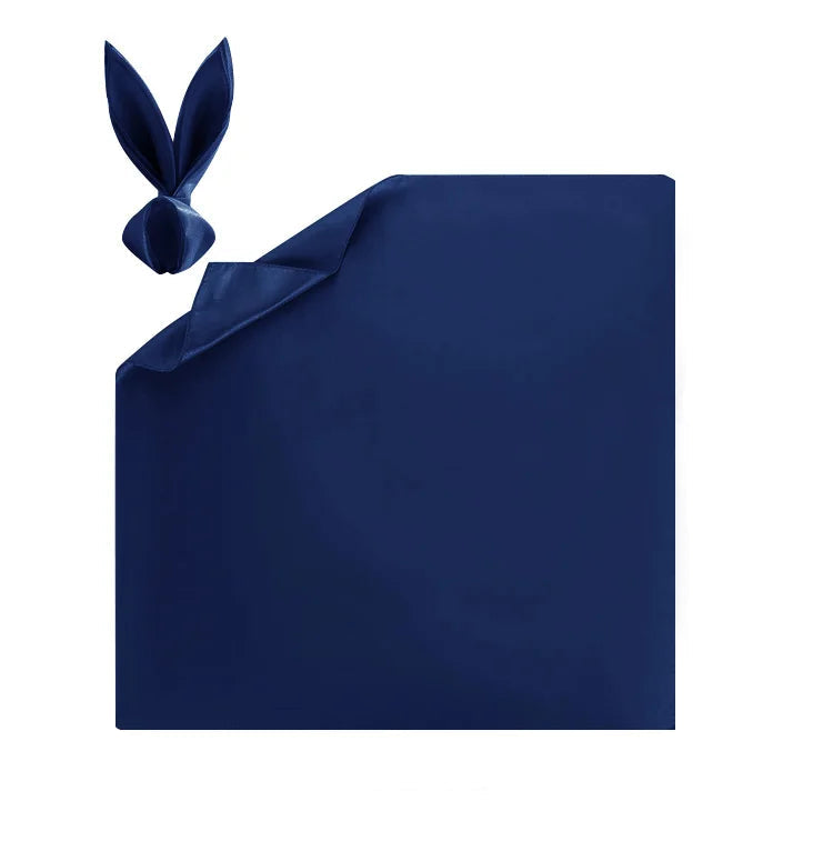 Serviettes en Satin bleu marine