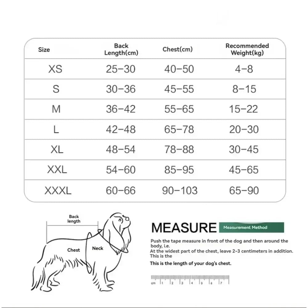 tableau de mesure pour chien